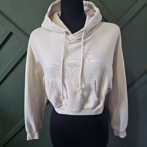 Womens Levi's‎ Cream Crop Hoodie XS